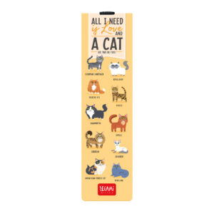 ALL YOU NEED IS LOVE AND A CAT CAT BREEDS ELASTIC BOOKMARK