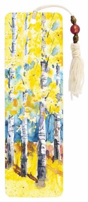 WHITE ASPEN TREES BEADED TASSEL BOOKMARK