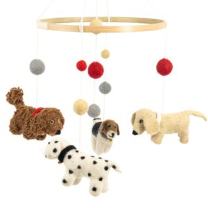 Dogs Handmade Felted Mobile
