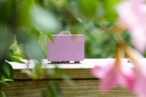 Lilac Winter Sunrise Suitcase by Getting Lost