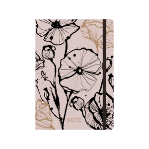 Abstract Botanicals A5 Notebook Pink Gold by Collins