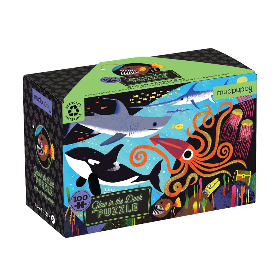 Ocean Predators 100 Piece Glow in the Dark Puzzle by Galison Mudpuppy