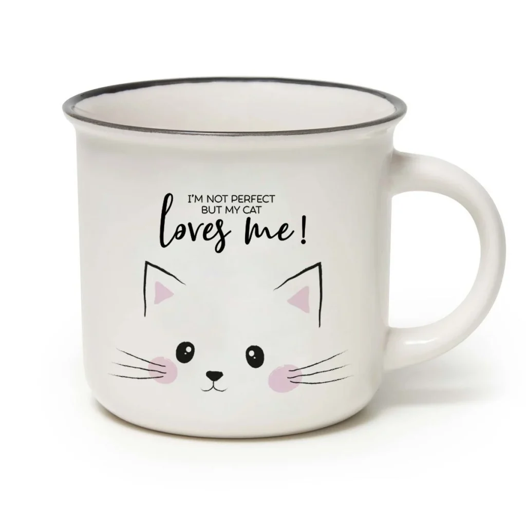CAT 350ML BONE CHINA MUG