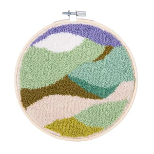 GREEN ABSTRACT LANDSCAPE PUNCH NEEDLE KIT