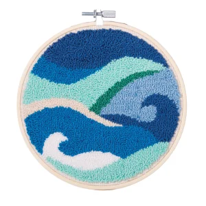 BLUE ABSTRACT LANDSCAPE PUNCH NEEDLE KIT