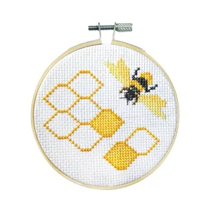 BEE AND HONEYCOMB CROSS STITCH KIT